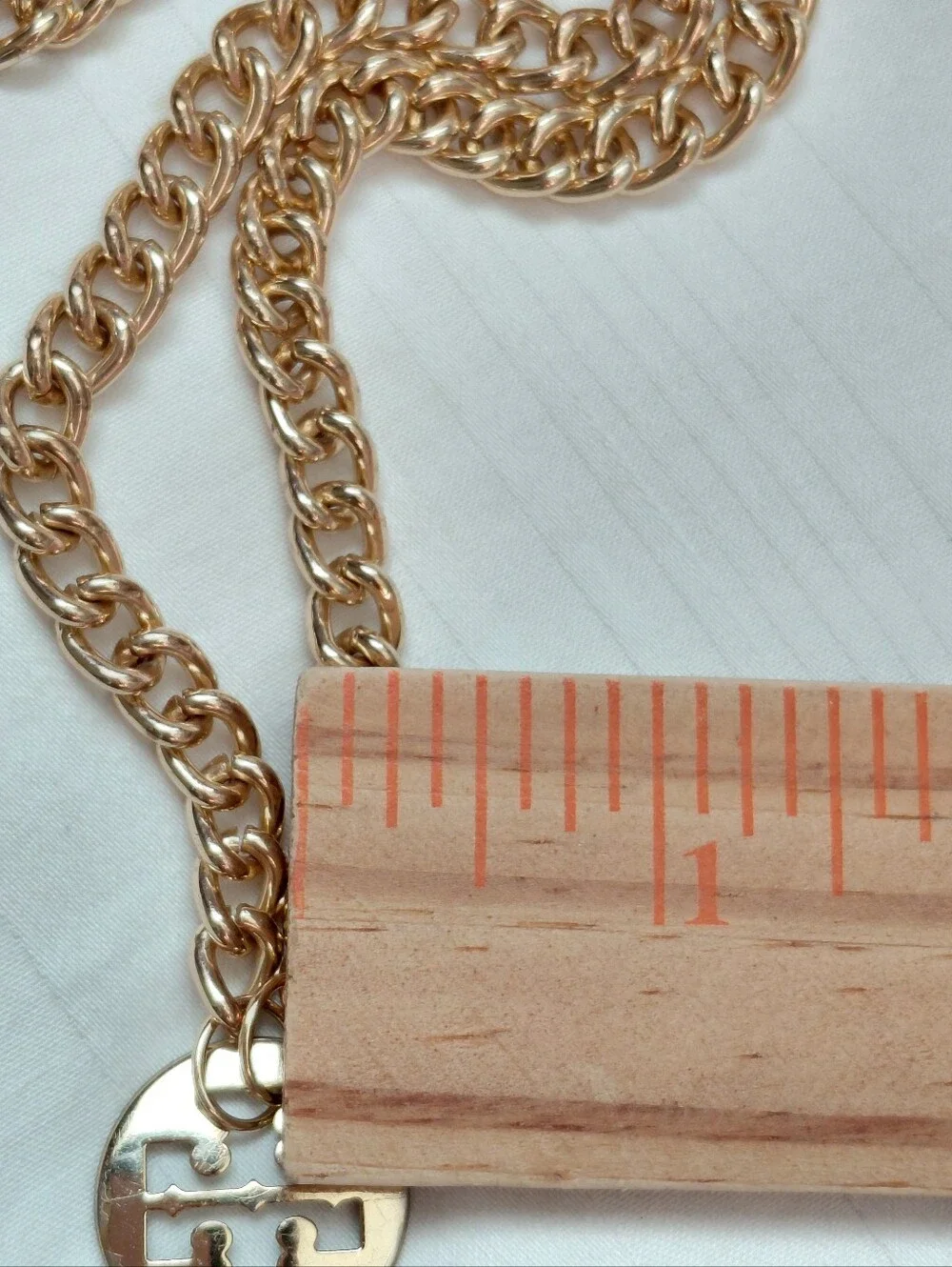 Tory Burch Gold Charm Logo Necklace